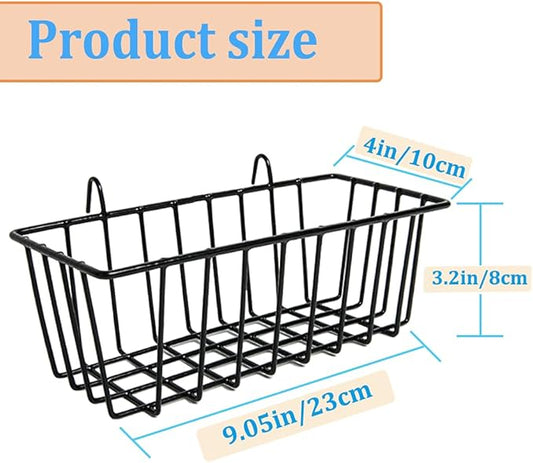 3 Pack Wire Baskets,Wall Grid Panel Hanging Wire Basket,Wall Storage and Display Basket for Cabinet & Pantry Organization and Kitchen,Bathroom,Bedroom Storage